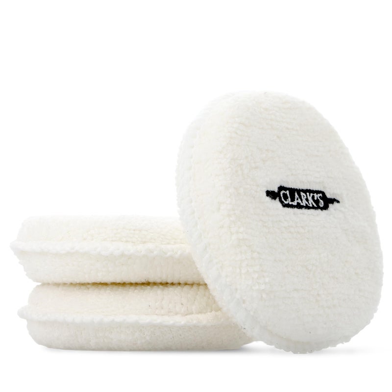 CLARK'S Buffing Pads for Cutting Boards (3 Pack) - Finishing Pads for Applying and Buffing Wax on Wood Surfaces, Boards and Countertops - Cutting Board Oil or Wax Applicator Pad - 3.5in Diameter - Image 1